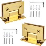 2PACK Glass Gold Shower Door Hinges Stainless Steel 90 Degree Heavy Duty Brushed. Fixed Price $36.79.