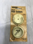 Stanley White Closet Pole Sockets, In Blister Pack.. Fixed Price $7.46.