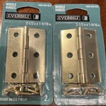 Lot Of Everbilt 1/2" X 1-9/16" Middle Hinges Bright Brass Finish 2PK. Fixed Price $15.99.