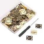 60PCS Small Brass Antique Mini Hinges, Stainless Steel Folding Butt.... Fixed Price $11.06.