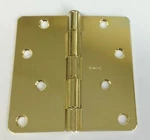 Lot Of 6 Stanley Hardware Round Corners 4" Bright Brass Residential Door Hinges. Fixed Price $36.00.