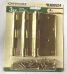 Gate House Door Hinges Pk 4" Square Polished Brass Finish 0308924. Fixed Price $12.95.