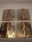 Set Of FOUR(4) Stanley 191 Hinges 3"X 6 Hole -used-. Fixed Price $14.00.
