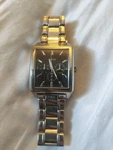 Guess Men's Watch Stainless Steel Brown Leather Square Rectangular Door Hinge. Fixed Price $67.28.