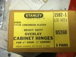 Pair Of Stanley 1592-1 Overlay 3 1/2 Cabinet Hinges Satin Chromium. Fixed Price $11.99.