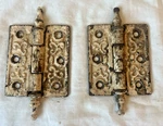 Antique The Clark Mfg Co Cast Iron Door Hinges Pair Victorian Ornate Salvage. Fixed Price $59.99.