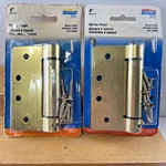 2X New Old Stock N185-207 National Hardware 4" Spring Hinge #V521 Brass Finish. Fixed Price $26.54.