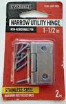 (2-PK) Everbilt Non-removable Pin Narrow Utility Hinge Satin Nickel 2-1/2". Fixed Price $5.99.
