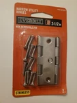 Everbilt 2-1/2 Narrow Utility Hinges, Stainless Steel, Pack, Unopened. Fixed Price $5.99.