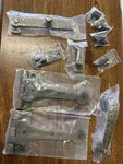 Antique Brass Metal Strap Hinges With Screws For Barn Door Gate Cellar. Fixed Price $25.00.