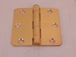 3 Door Hinges - X Rounded Radius Corners Satin Brass Finish. Fixed Price $15.25.