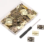 60PCS Small Brass Antique Hinges, Stainless Steel Folding Butt Miniature. Fixed Price $12.34.