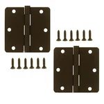 6PC Stanley 3.5 Inch Round 1/4" Corners Oil Rubbed Bronze Door Hinges S821-322. Fixed Price $29.95.