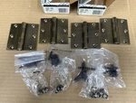 2 Pairs Baldwin 3" X Square Corner Hinge Satin Brass & Black 1030-050. Fixed Price $49.99.