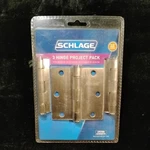Schlage 677584 3.5 In. Satin Nickel Square Hinges (3-PACK). Fixed Price $9.99.