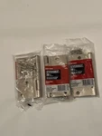 Three (3) Everbilt 4" Steel Hinges Square Corner Satin Nickel Finish #207804. Fixed Price $12.99.