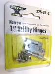 Pair New Vintage 1980'S Metal Shop 225-3512 Narrow 1" Zinc Steel Utility Hinges. Fixed Price $20.00.