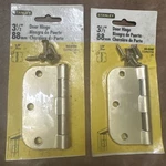 Stanley 1/2" (88MM) Door Hinge Round Corners 69-0390 CDRD758 Satin Brass. Fixed Price $8.99.