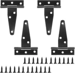 4PCS T-strap 3 Inch, Shed Door Hinges Black Barn Gates Tee Hinge, Iro. Fixed Price $9.16.