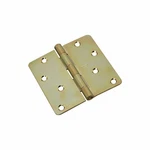 12PC Stanley Hardware Satin Brass Round 1/4" Corners Door Hinges S821-421. Fixed Price $36.00.