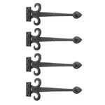4 Black Wrought Iron Door Strap Hinge 15.5" Rust Resistant Flush Mount. Fixed Price $123.99.