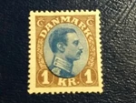 Kappysstamps Denmark #128 1922 Krona Mint Hinge Remnant GS0441. Fixed Price $12.95.
