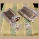 Pair 4" Brass Double Action Swing Hinges By Auto Plaza Incl Screws & Pins = New. Fixed Price $34.10.