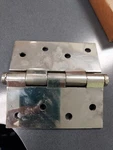 Vintage Bright Nickel Square Corner Butts W/ Screws - 1 Hinge Lawrence Bros.. Fixed Price $7.00.