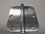 Baldwin Set Of Two 3.5"X3.5" Radius Corner Hinges Satin Chrome 1135.264 New 821B. Fixed Price $29.99.