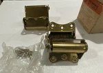 1 Pair Brass-plated Spring Hinges By Safe Hardware (nos). Fixed Price $15.00.