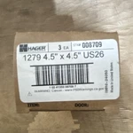 Hager 1279 US26 Butt Door Hinges 4.5X4.5 Steel Polished 3 Pack W/ Fasteners. Fixed Price $7.00.
