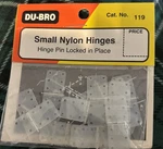 Du-bro Small Nylon Hinges Package Of 15 )( Cat. # 119 New. Fixed Price $5.00.