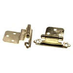 Pair Of Hickory Polished Brass 3/8" Inset Self-closing Cabinet Hinges P143-3. Fixed Price $5.78.
