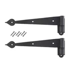 Pair 9-1/4" Spade Heart-tip Shutter Strap Hinges, No Offset, Black, John Wright. Fixed Price $19.99.