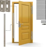 Door Armor Mini 3-PIECE Security Kit, Made Usa, Kick-in Preventio. Fixed Price $95.36.