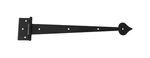 13" Strap Hinge Spear Acorn / Heart Cabinet Door Gate Black Smooth. Fixed Price $20.50.