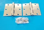 Pair Emtek 9101315 Square Steel Plain Bearing Hinges 3-1/2"X3-1/2" Satin Nickel. Fixed Price $9.81.