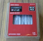 Everbilt 3-1/2 In. X 1/4 Radius Satin Nickel Door Hinge (12-PACK) F8. Fixed Price $23.99.