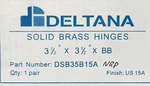 Deltana Solid Brass Hinges DSB35B15A. Fixed Price $25.00.