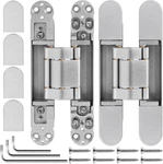 Heavy Duty 7" Invisible Door Hinges - 180 Swing, Adjustable, 2 Pcs Silver. Fixed Price $91.99.