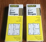 4 Piece Stanley Hardware 3.5" Square Corners Brass Door Hinges Nos 2 Packages. Fixed Price $16.99.