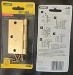 Lot Of (2) Stanley Door Hinge 3-1/2" Satin Brass, 69-0275/CD741. Fixed Price $6.99.