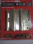Pack New Everbilt 1/2" Bright Brass Finish Security Lock Door Hinge 807737. Fixed Price $13.89.