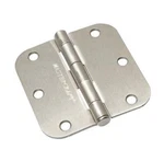 3-1/2" Satin Nickel Finish Door Hinges Pack, 5/8" Round, Removeable Pin. Fixed Price $23.48.