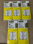 5 Sets Stanley Radius Corner 4" Door Hinge Steel/satin Brass With Screws 08-3400. Fixed Price $30.00.