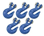 5 Pack Of Various Size National Hardware Clevis Grab Hook Blue Steel Grade 43. Fixed Price $20.36.