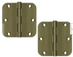 Deltana Antique Brass 3.5X3.5 Plain Bearing 5/8 Radius Corner Full Mortise Hinge. Fixed Price $10.04.