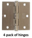 Emtek 92013 3.5" X Square Corner Plain Bearing Mortise Hinge Pairs Satin. Fixed Price $29.95.