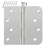 6 Pack Brushed Nickel Door Hinges 4 Inch, Exterior With 5/8" Radius. Fixed Price $33.02.