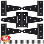 Boodvon 4" T-strap Gate Hinges Shed Barn Door Black Heavy Duty 6 Pack. Fixed Price $34.99.
